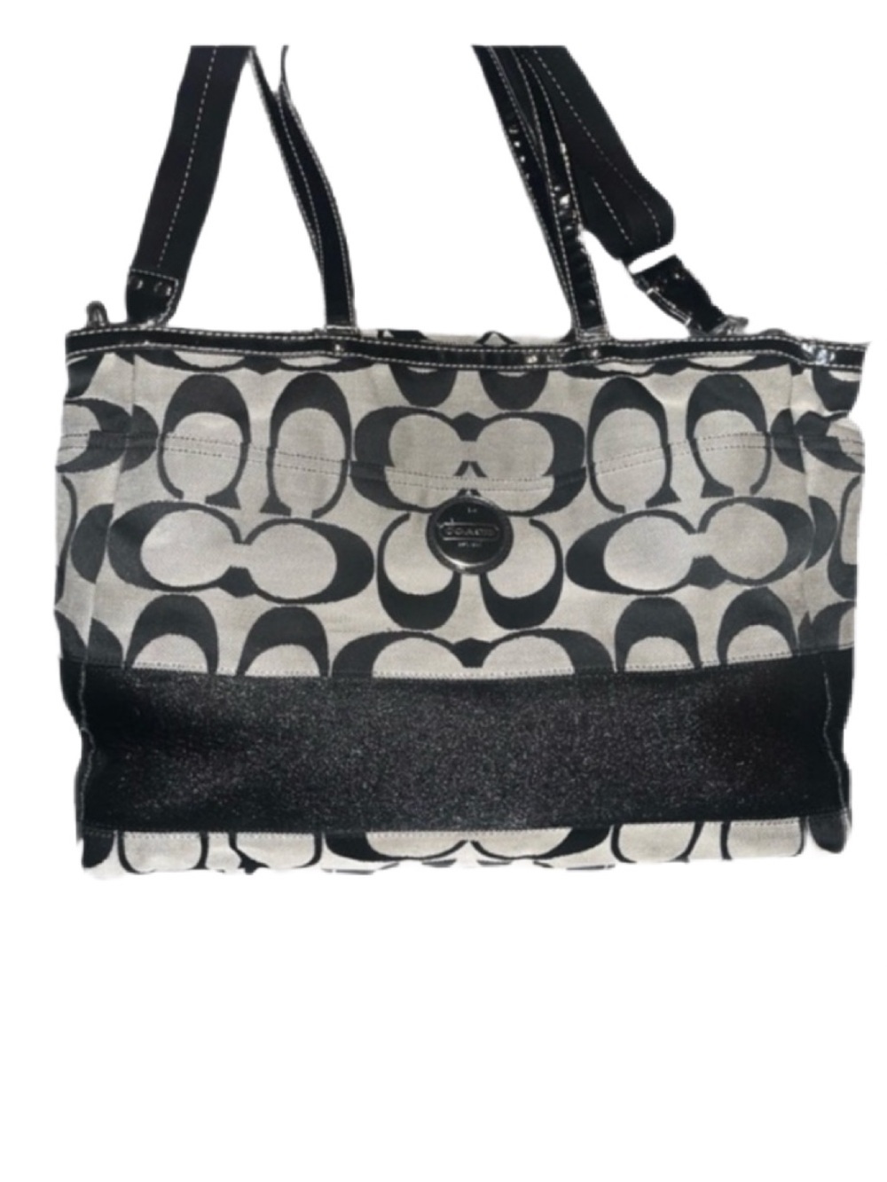 Coach Signature Tote Bag in Gray and Black